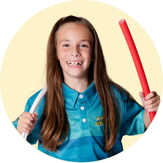 Smiling kids of Piper the Plumber, known as Mini Piper