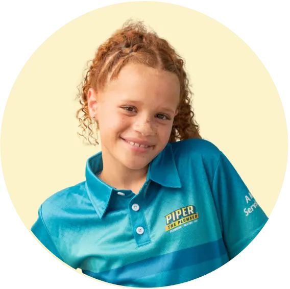 Mini Piper showcasing the younger generation of Piper the Plumber family