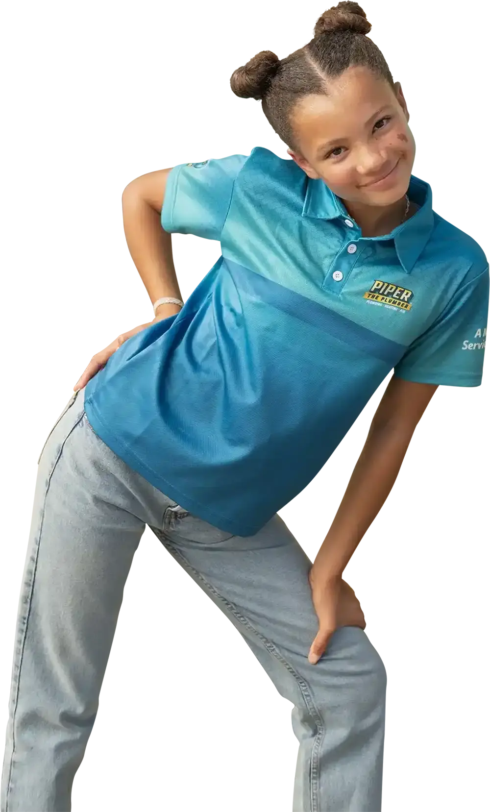 Piper the Plumber ready to provide professional plumbing services.