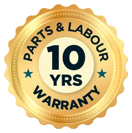 10 years parts and labour warranty