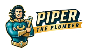 Piper The Plumber Logo White